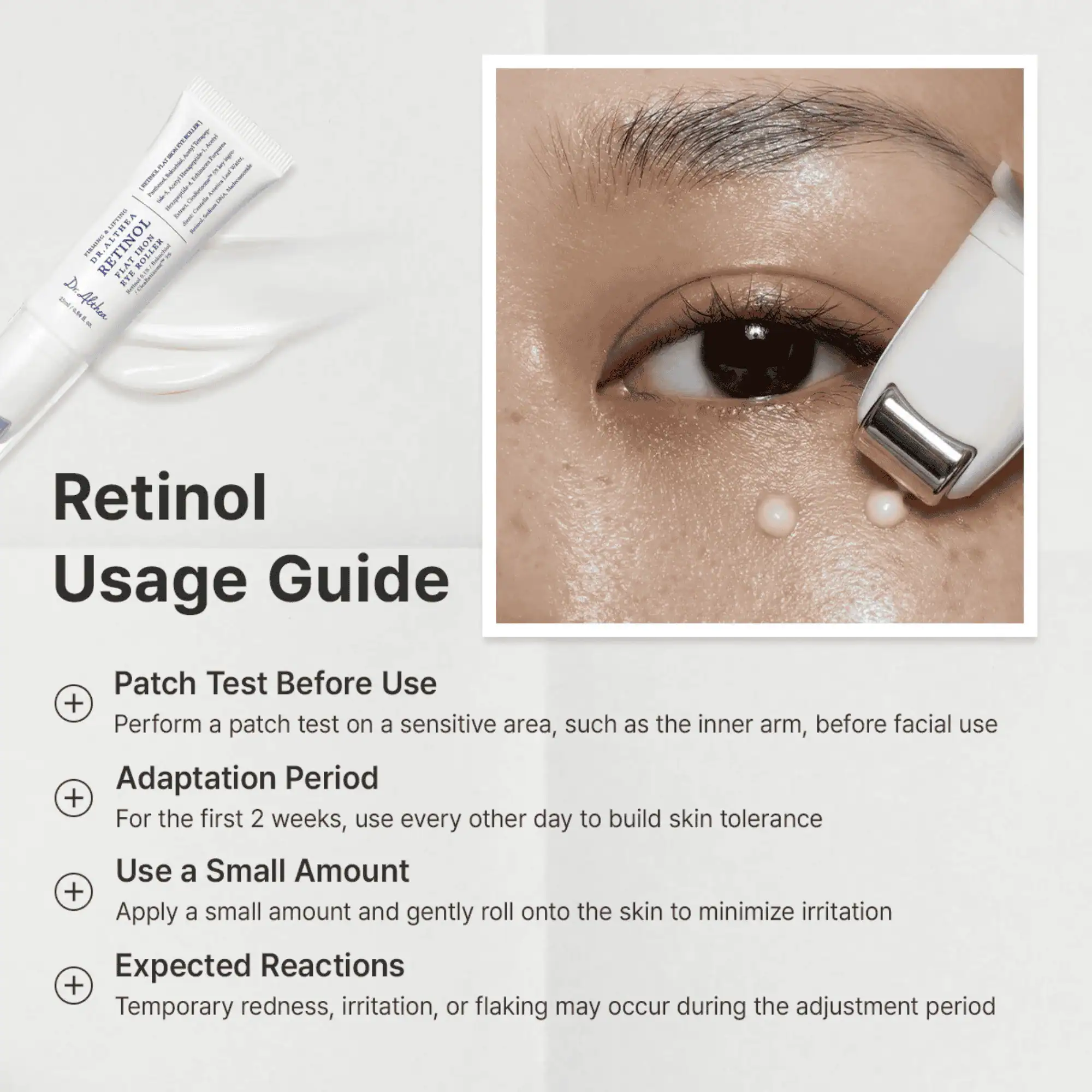 Authentic Korean Dr Althea Retinol Eye Roller Serum for firming skin care routine