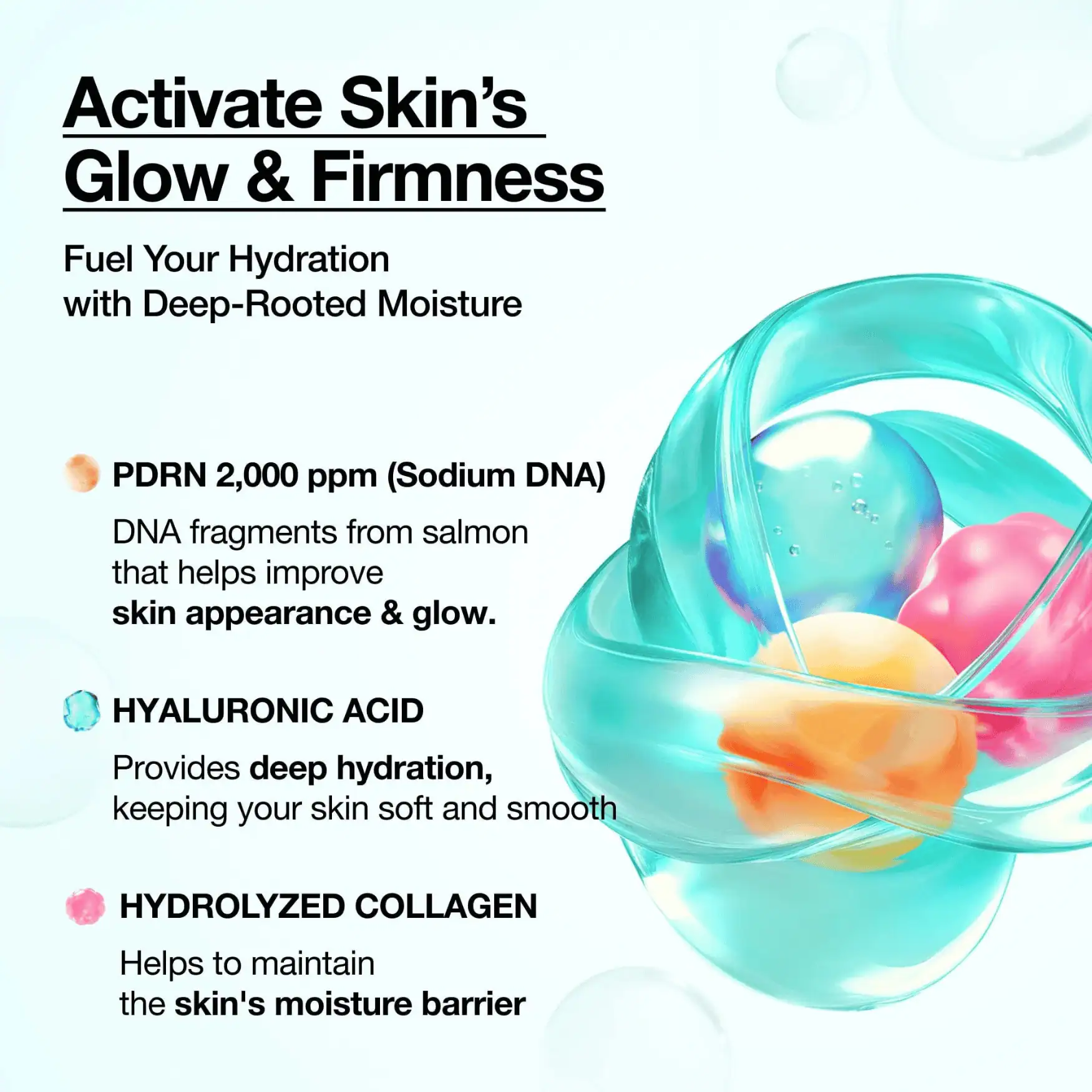 Revitalizing PDRN mist with Hyaluronic Acid and Hydrolyzed Collagen